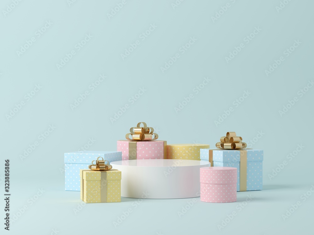 Poster abstract background, mock up scene geometry shape podium for product display or celebrate. 3d render