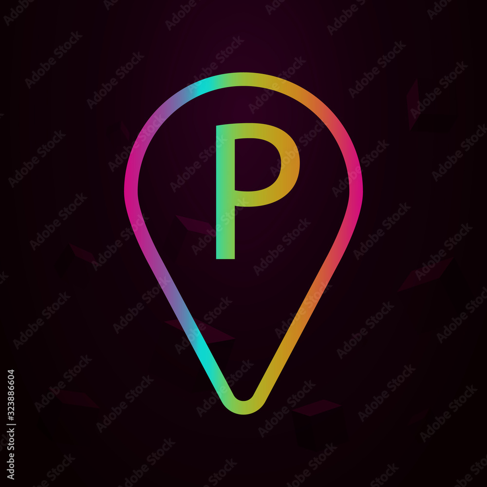 Aufkleber pin parking nolan style icon. simple thin line, outline vector of navigation icons for ui and ux, we