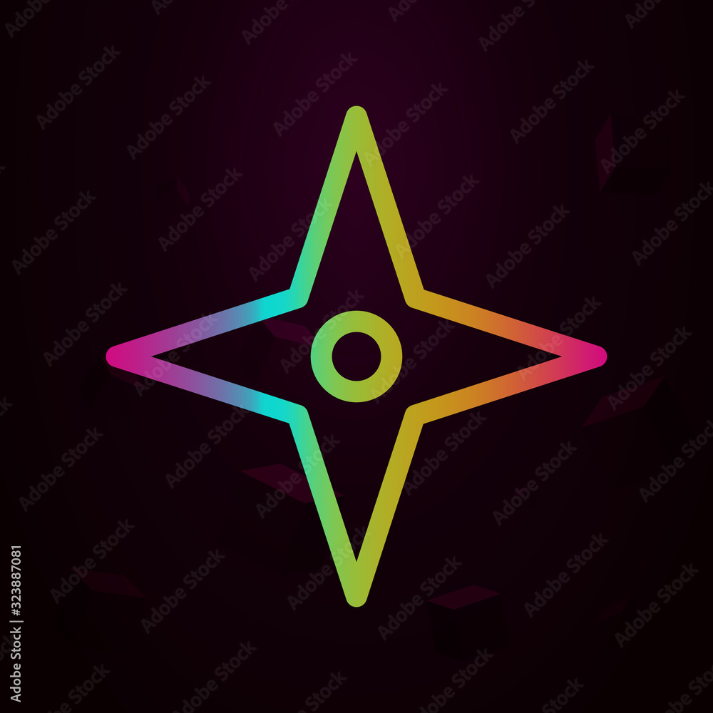Aufkleber four-pointed star nolan style icon. simple thin line, outline vector of navigation icons for ui and 