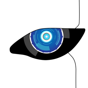 Robot Eye Icon. Vector Illustration.