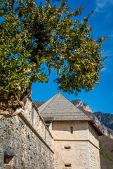 Fototapeta na wymiar Castel Thun (or Thun Castle) is a monumental and austere medieval stronghold in Ton, Trentino Alto Adige in northern Italy that looks over the Non Valley.