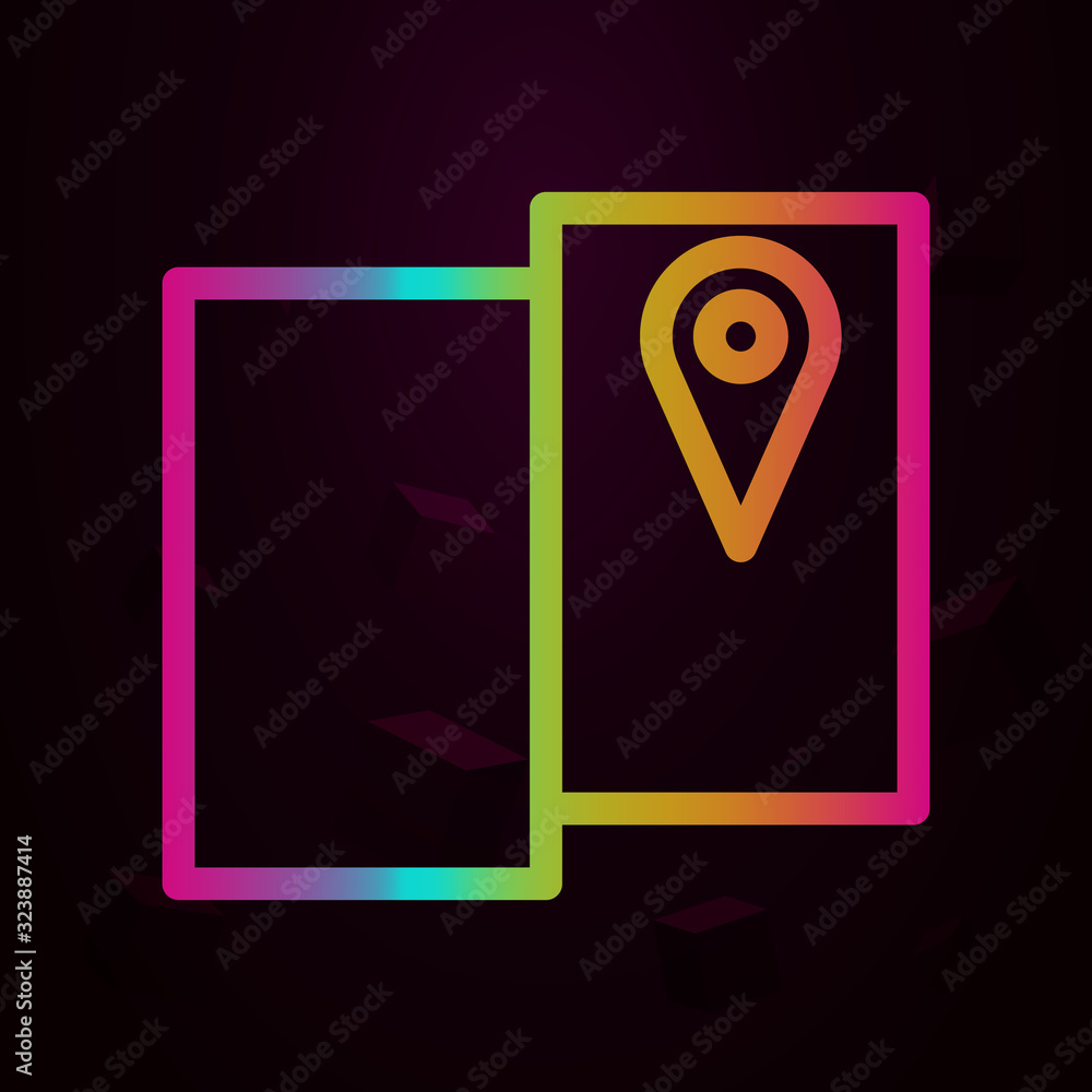 Aufkleber pin on the screen nolan style icon. simple thin line, outline vector of navigation icons for ui and 
