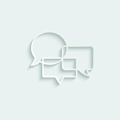 paper Chat Bubbles Vector Icon,  Social network ICON