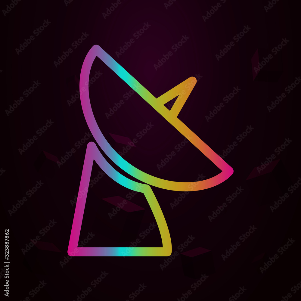 Poster satellite dish nolan style icon. simple thin line, outline vector of navigation icons for ui and ux,