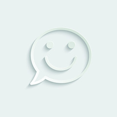 paper Chat Bubbles Vector Icon. smile icon  Social network ICON