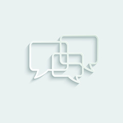 paper Chat Bubbles Vector Icon,  Social network ICON