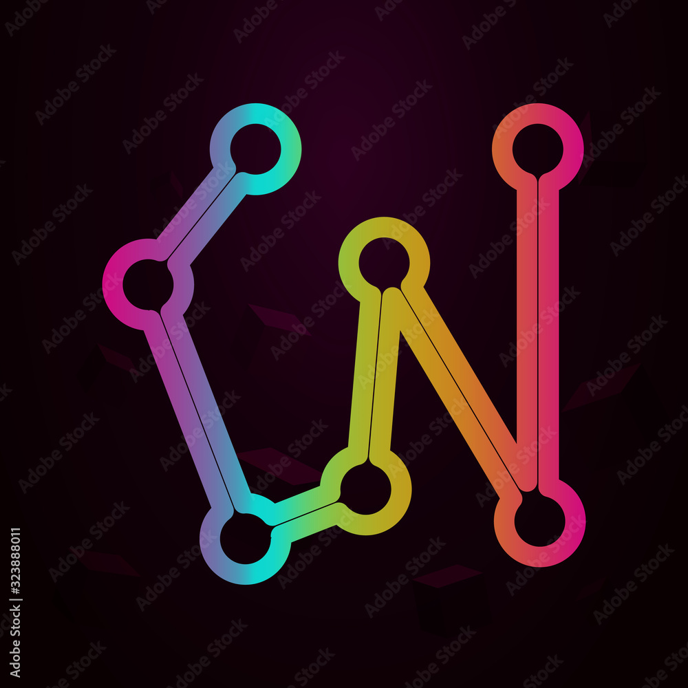 Poster connected points by a line nolan style icon. simple thin line, outline vector of navigation icons fo