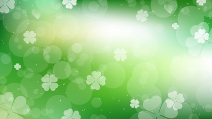 Fototapeta premium St. Patrick's day green clover blurred bokeh web page size abstract background eps10 vectors illustration