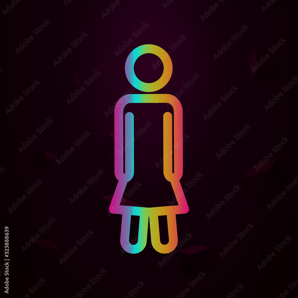 Poster female nolan style icon. simple thin line, outline vector of navigation icons for ui and ux, website