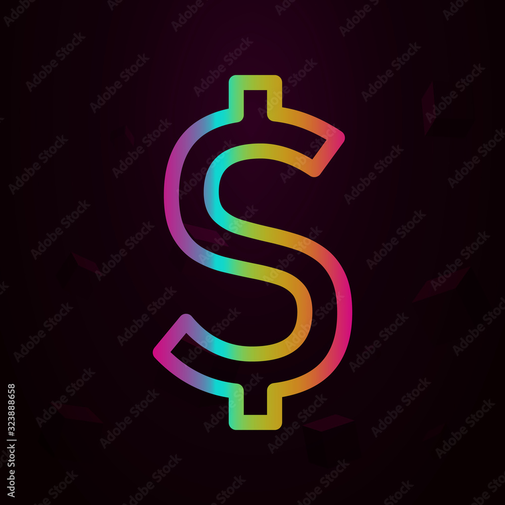 Poster dollar sign nolan style icon. simple thin line, outline vector of navigation icons for ui and ux, we