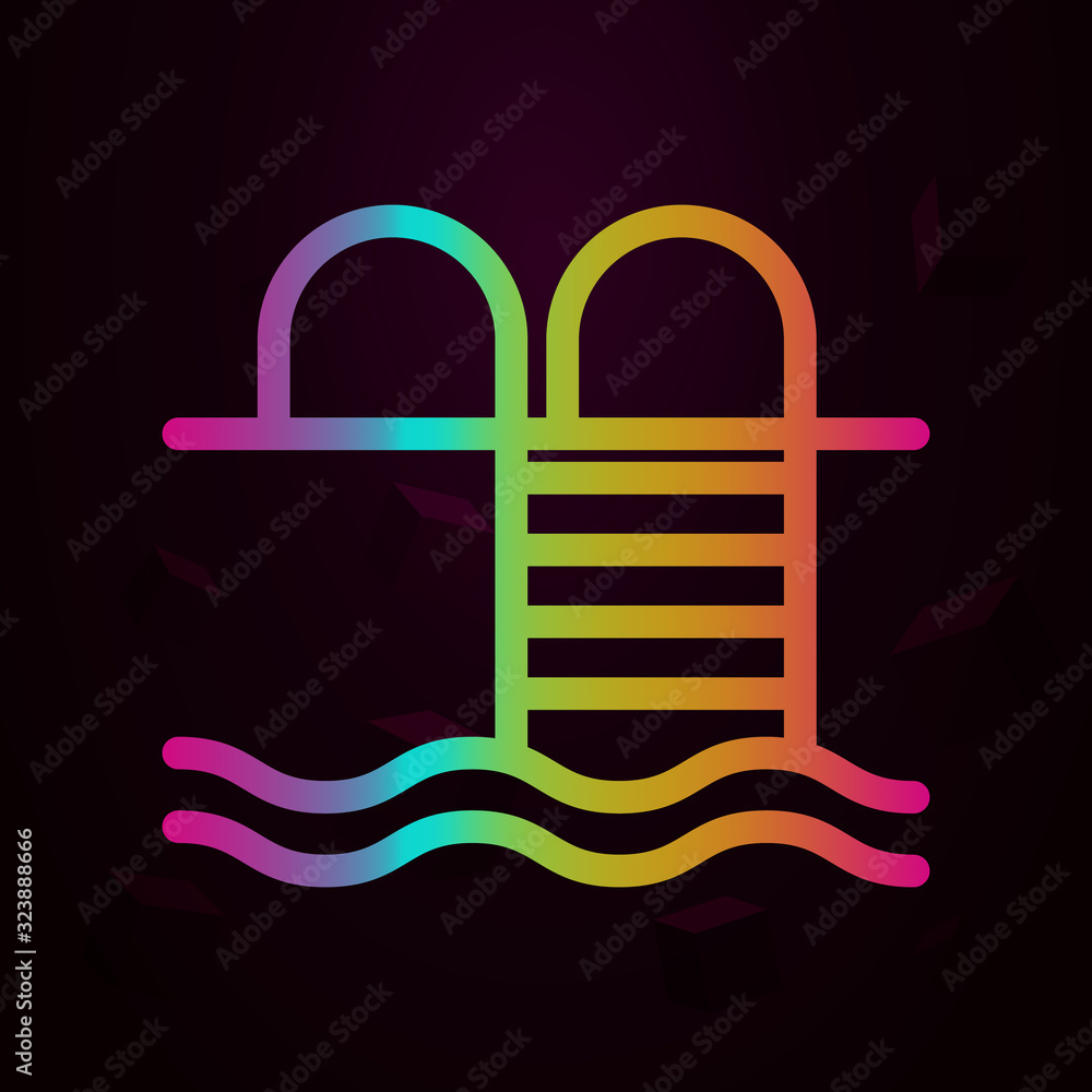 Poster bathing place nolan style icon. simple thin line, outline vector of navigation icons for ui and ux, 