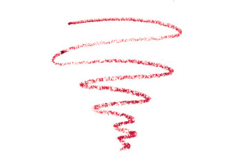 Lipstick Liner Pencil Squiggles isolated on white background  - Image