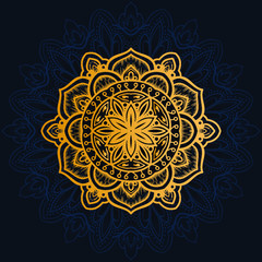 luxury decoration of mandala flowers with shiny gold color. yoga template. relax, islamic, arabesques, indian, turkey.