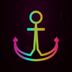 anchor nolan style icon. Simple thin line, outline vector of navigation icons for ui and ux, website or mobile application