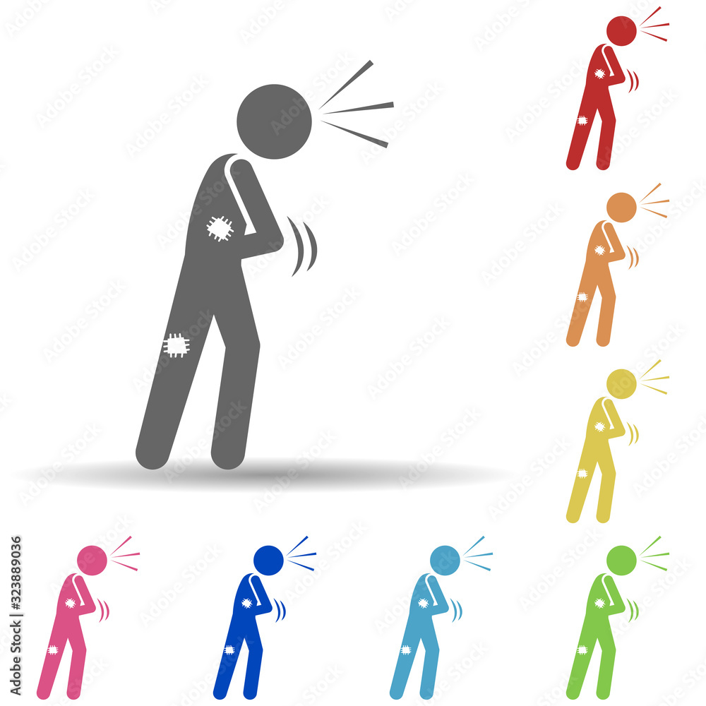 Poster hungry and poor in multi color style icon. simple glyph, flat vector of mobile banking icons for ui 