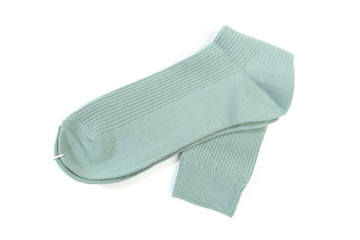 Blue socks on isolated white background - Image