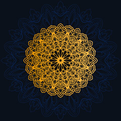 luxury decoration of mandala flowers with shiny gold color. yoga template. relax, islamic, arabesques, indian, turkey.