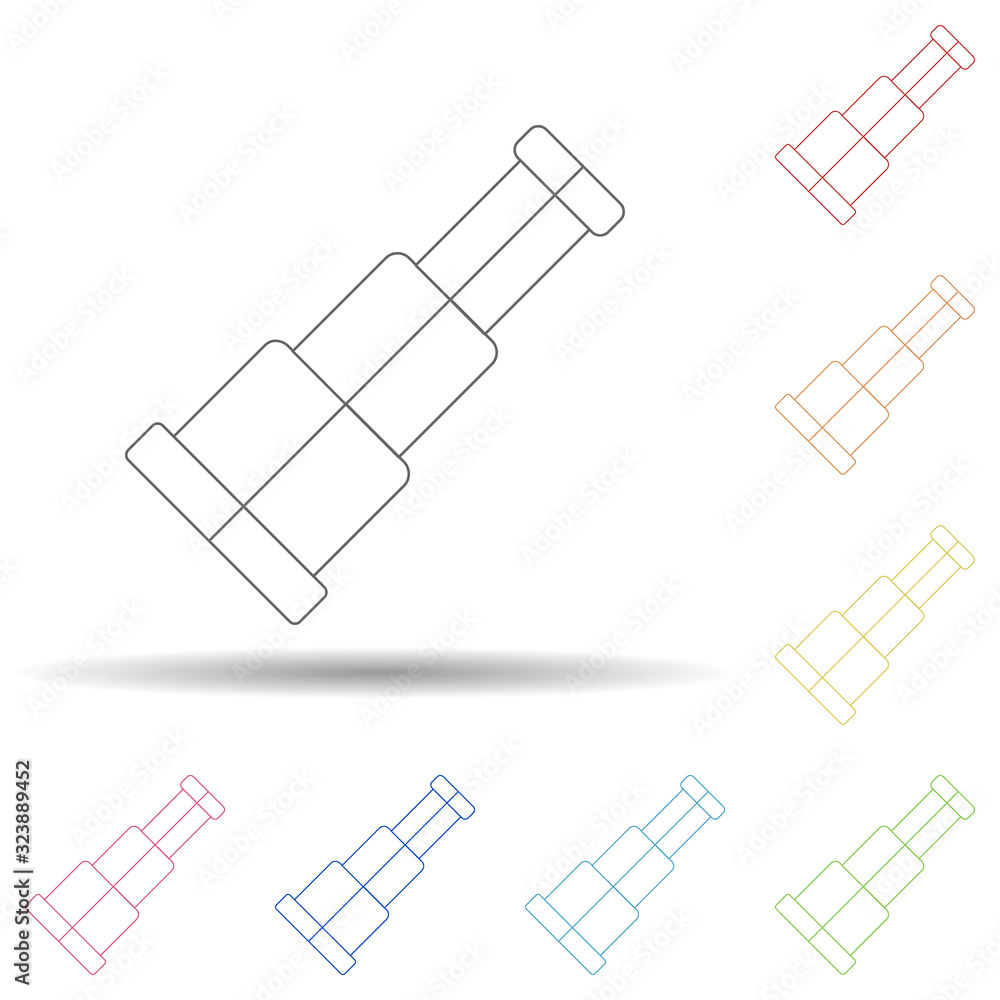 Poster fan monocle in multi color style icon. simple thin line, outline vector of russian fan atributs icon