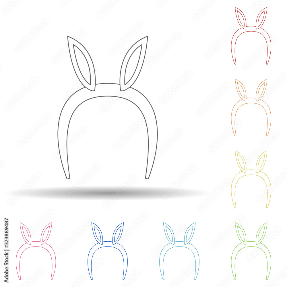 Aufkleber fan hair band with ears in multi color style icon. simple thin line, outline vector of russian fan a