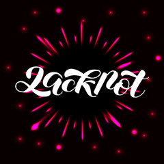 Vector stock illustration. Jackpot lettering for banner or card.
