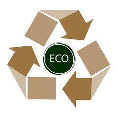 Recycle icon vector. 