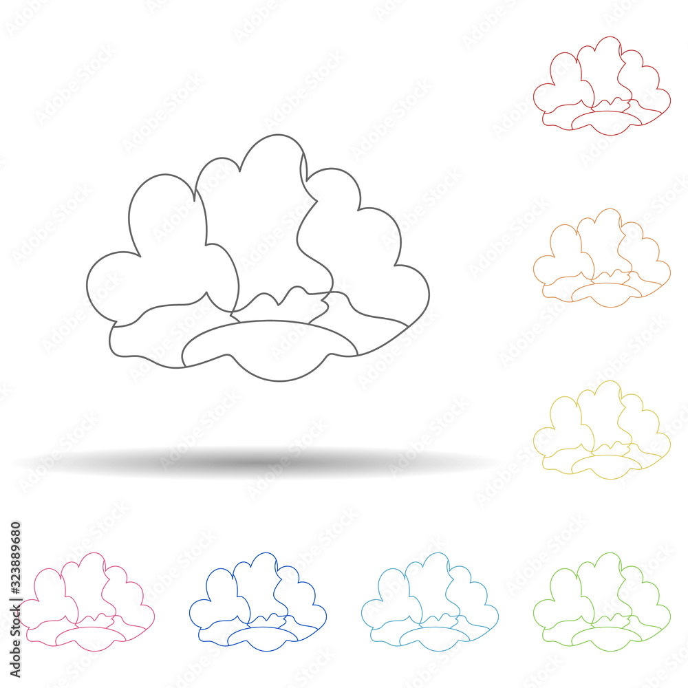 Poster fan wig in multi color style icon. simple thin line, outline vector of russian fan atributs icons fo