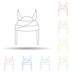 Fan viking cap in multi color style icon. Simple thin line, outline vector of russian fan atributs icons for ui and ux, website or mobile application