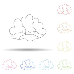 Fan wig in multi color style icon. Simple thin line, outline vector of russian fan atributs icons for ui and ux, website or mobile application