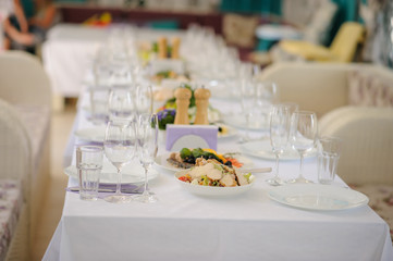 Close up photo of restaurant table