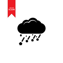 Hail cloud icon vector. Simple design on white background.