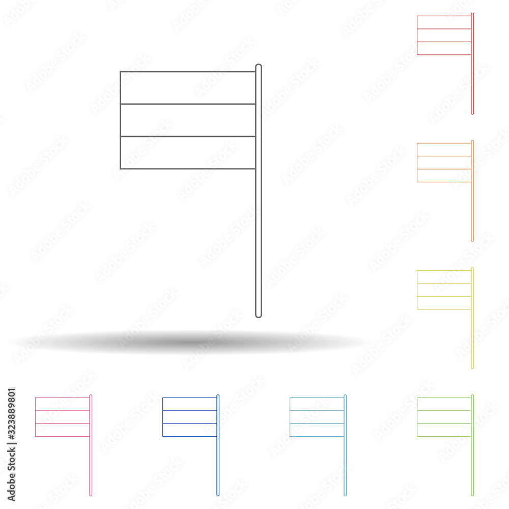 Aufkleber fan flag in multi color style icon. simple thin line, outline vector of russian fan atributs icons f