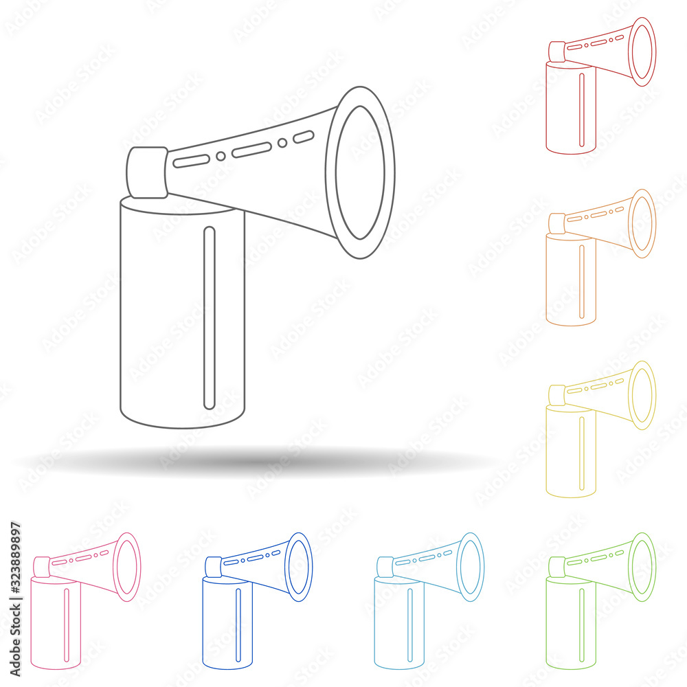Poster fan fan tune in multi color style icon. simple thin line, outline vector of russian fan atributs ico