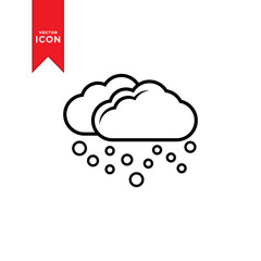 Hail cloud icon vector. Simple design on white background.