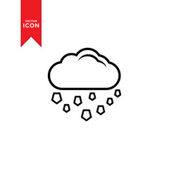 Hail cloud icon vector. Simple design on white background.