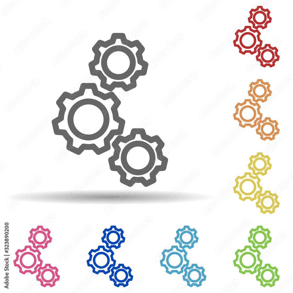 Aufkleber mechanism in multi color style icon. simple thin line, outline vector of science icons for ui and ux