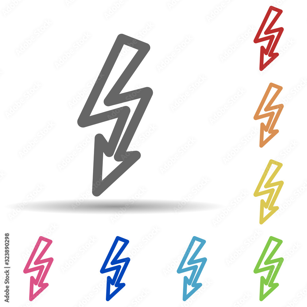 Aufkleber lightning in multi color style icon. simple thin line, outline vector of science icons for ui and ux