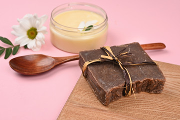 natural soap for body care. anti-aging cream. Cream for skin care. for hands. for face. cosmetics for care.