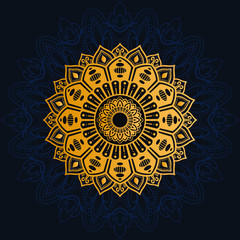 luxury decoration of mandala flowers with shiny gold color. yoga template. relax, islamic, arabesques, indian, turkey.