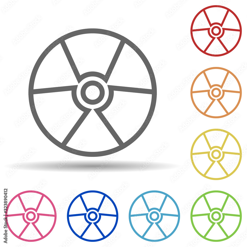 Poster sign of radiation in multi color style icon. simple thin line, outline vector of science icons for u