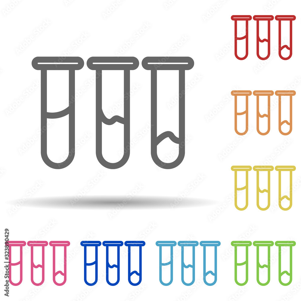 Aufkleber laboratory test tubes in multi color style icon. simple thin line, outline vector of science icons f