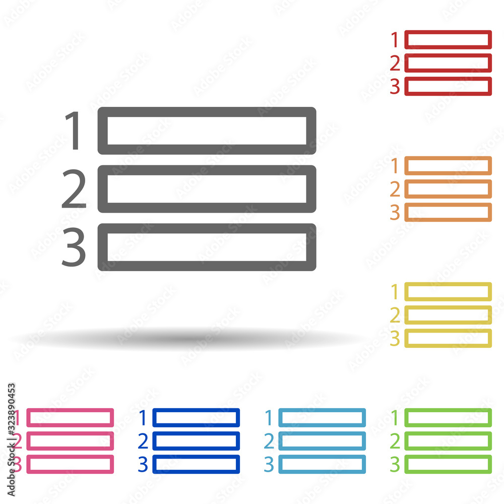 Aufkleber equations 1 2 3 in multi color style icon. simple thin line, outline vector of science icons for ui 