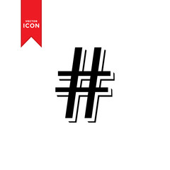 Hashtag icon vector. Hashtag mark design icon. Trendy design on white background.