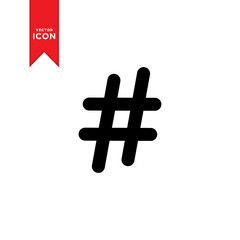 Hashtag icon vector. Hashtag mark design icon. Trendy design on white background.