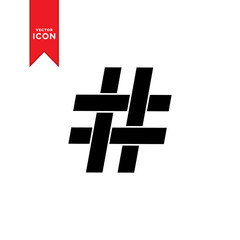 Hashtag icon vector. Hashtag mark design icon. Trendy design on white background.