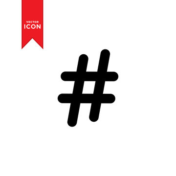 Hashtag icon vector. Hashtag mark design icon. Trendy design on white background.