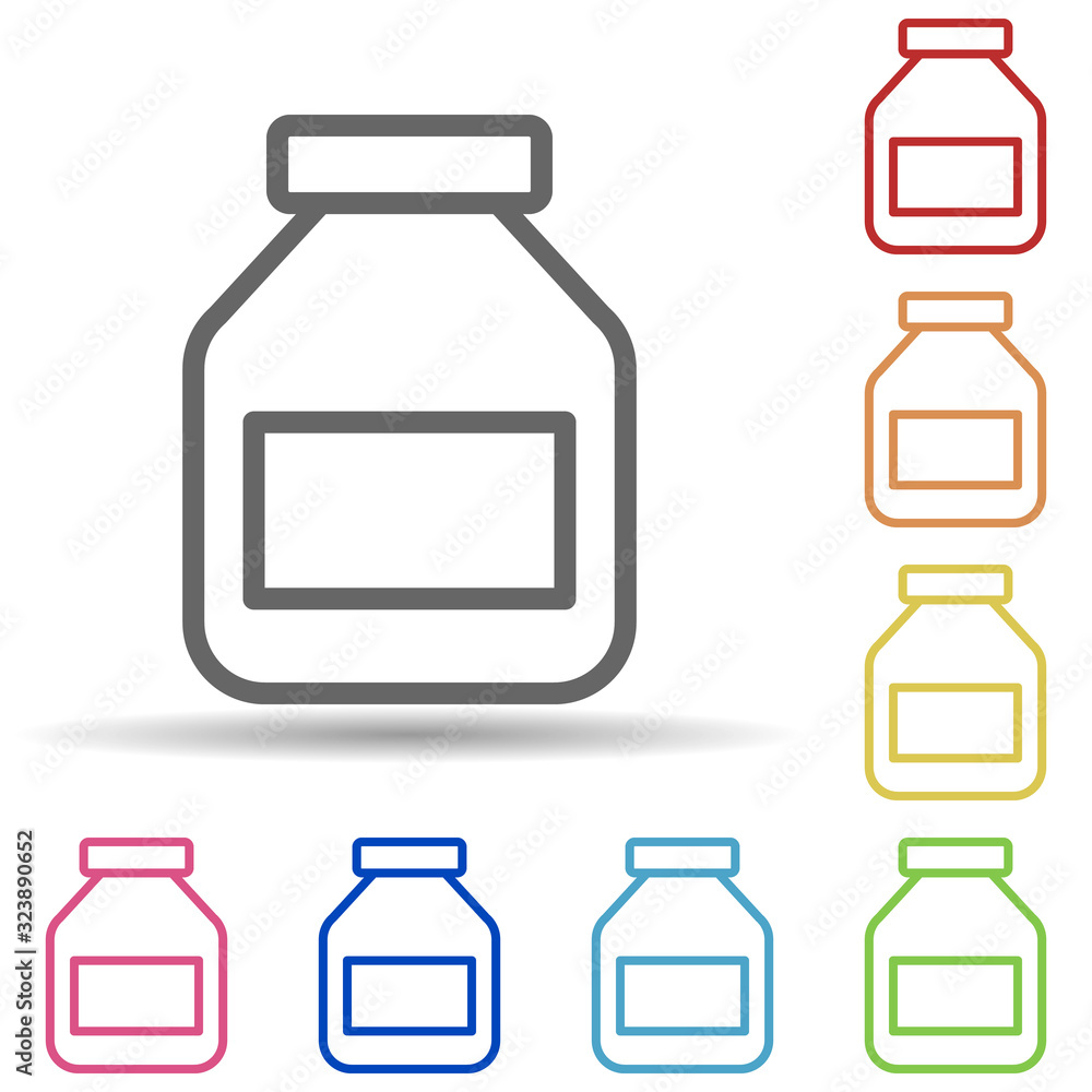 Aufkleber capsule medication in multi color style icon. simple thin line, outline vector of science icons for 