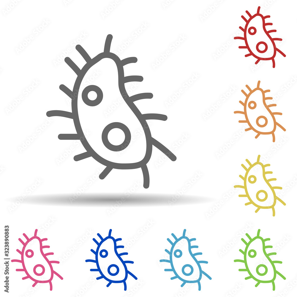 Aufkleber bacterium in multi color style icon. simple thin line, outline vector of science icons for ui and ux