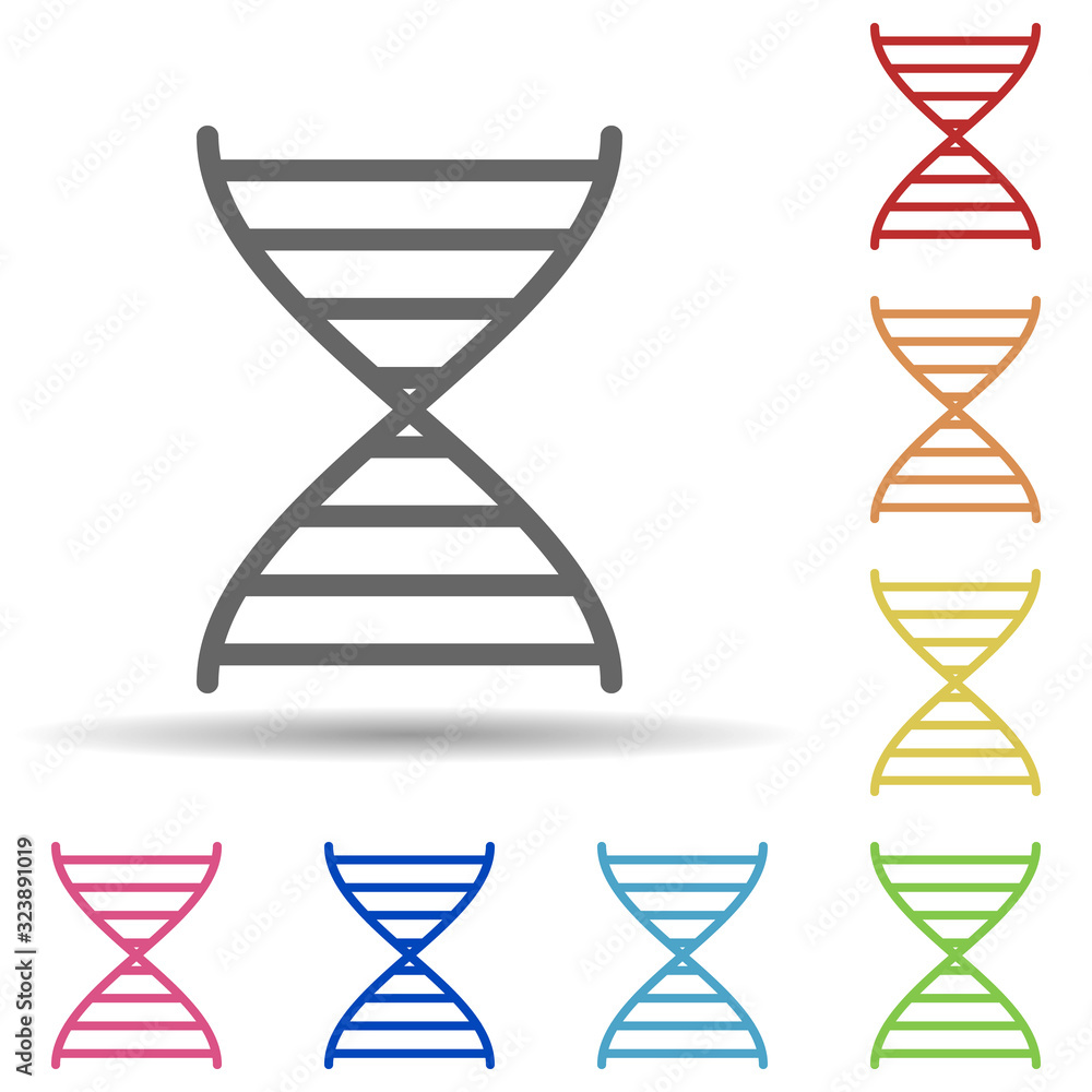 Aufkleber gene structure in multi color style icon. simple thin line, outline vector of science icons for ui a