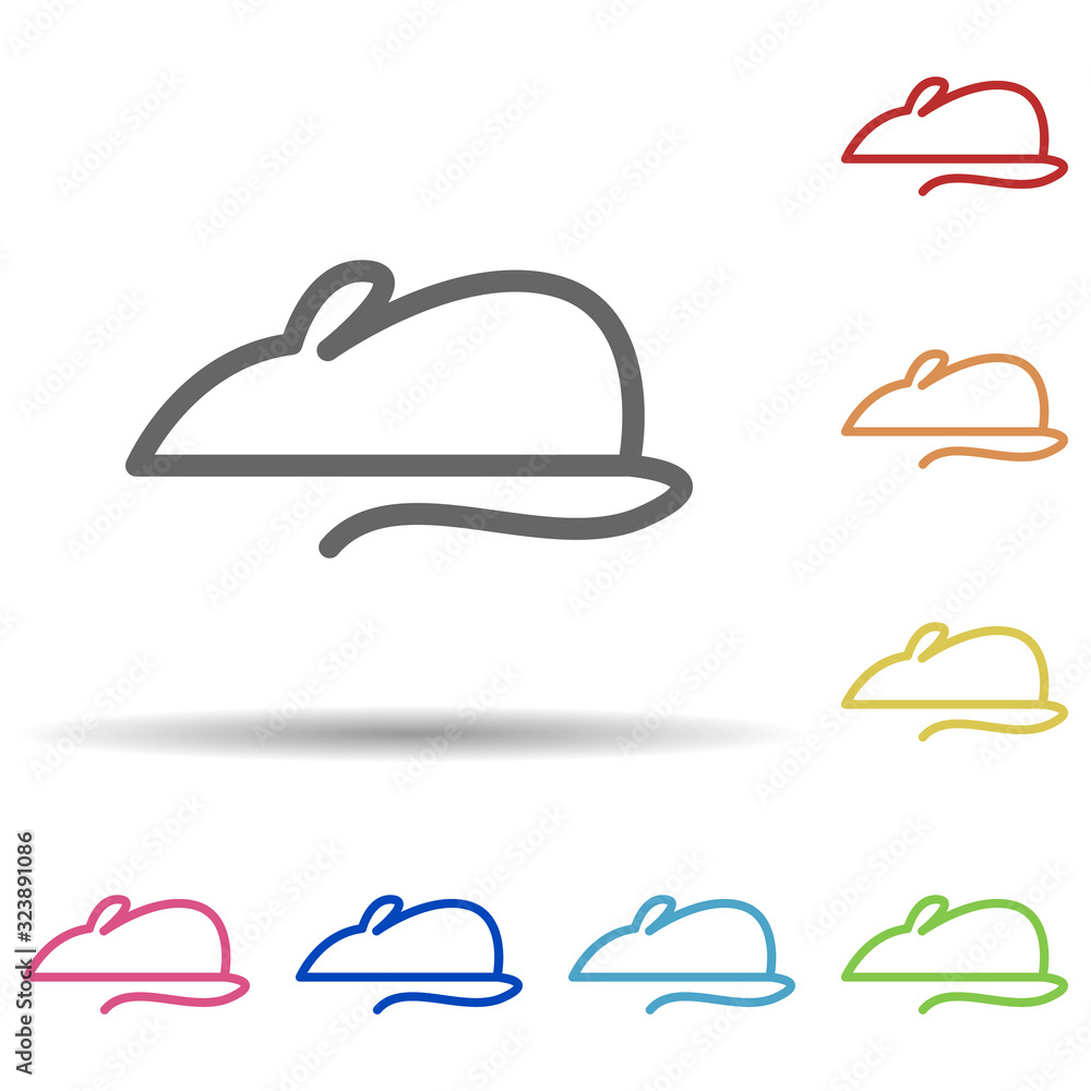 Aufkleber experimental mouse in multi color style icon. simple thin line, outline vector of science icons for 