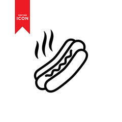 Hot dog icon vector. Simple design on trendy icon.